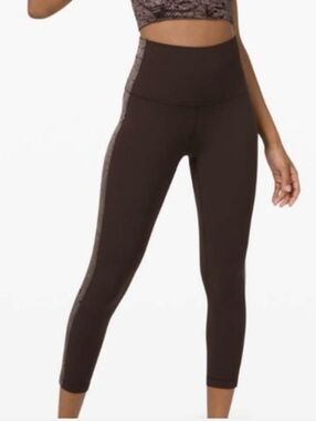 lululemon Align Super High-Rise Pant Brown w/ Crushed Velvet Stripe - Size 12